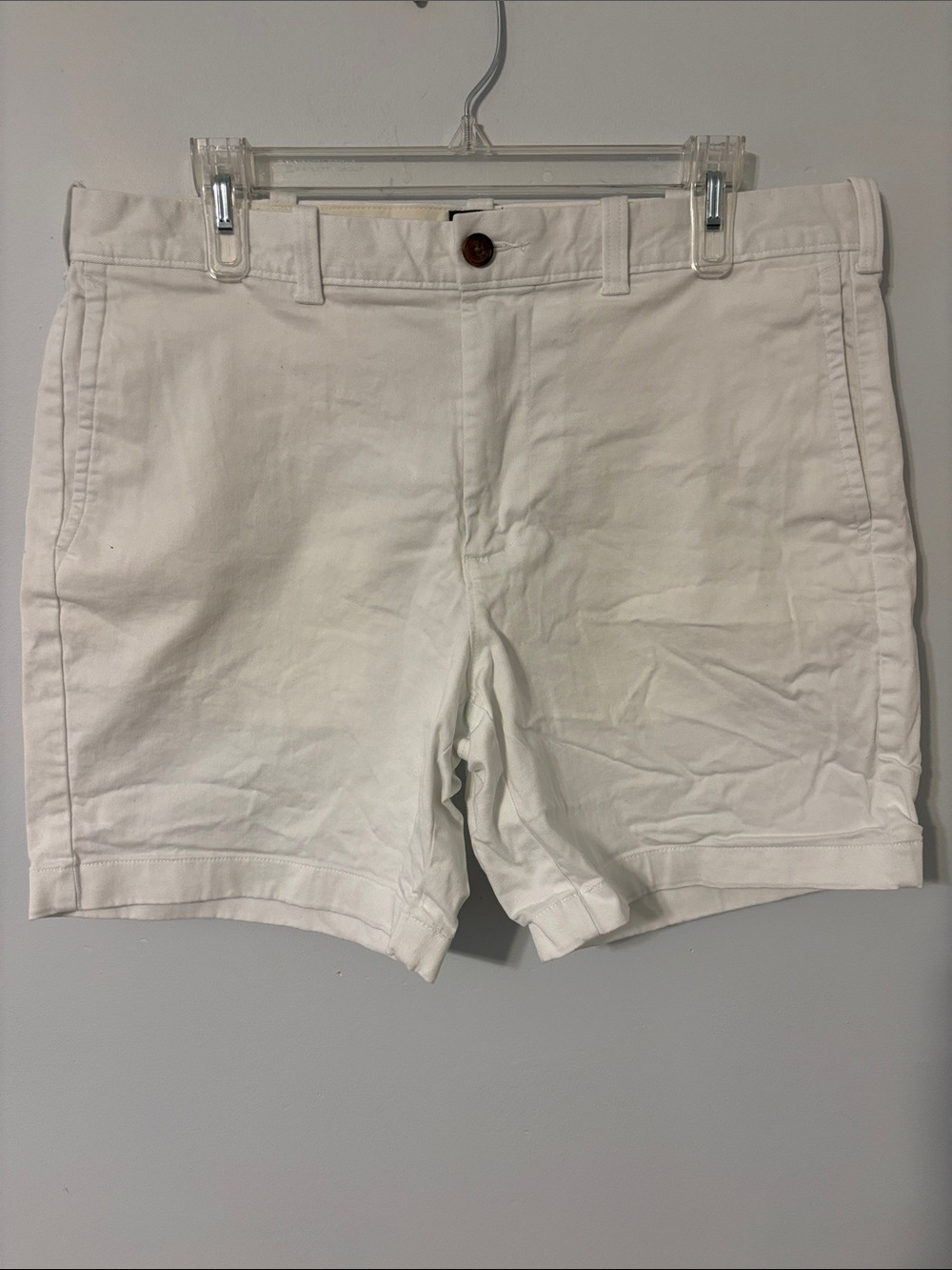 J. Crew Men's White Flat-Front Cotton Shorts